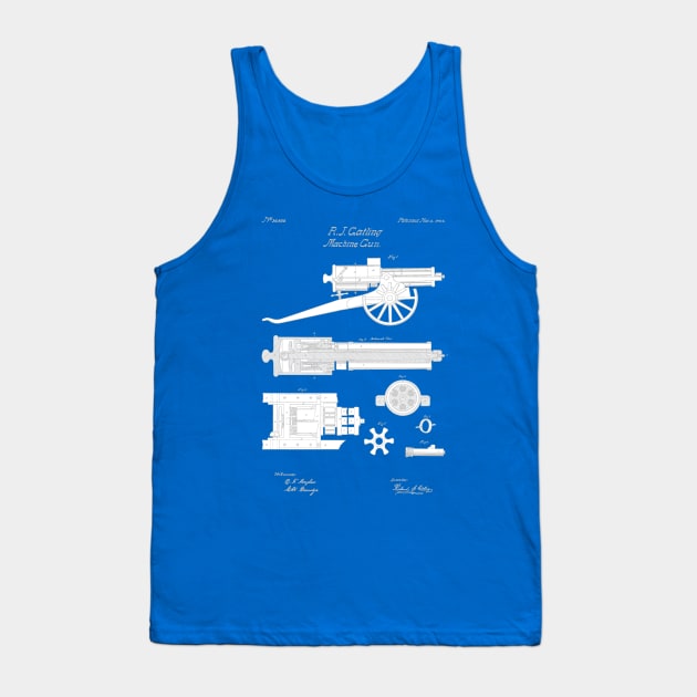 Gatling Gun Patent - 1862 Machine gun - ABpng Tank Top by SPJE Illustration Photography